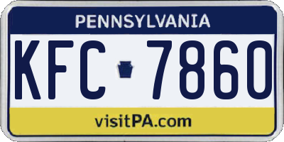 PA license plate KFC7860
