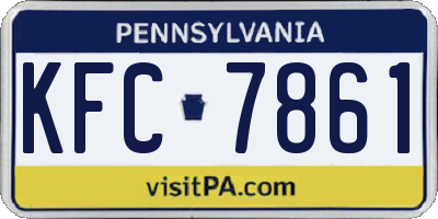 PA license plate KFC7861
