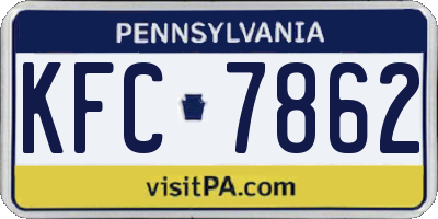 PA license plate KFC7862