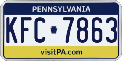 PA license plate KFC7863