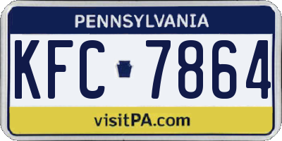 PA license plate KFC7864