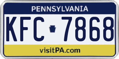 PA license plate KFC7868