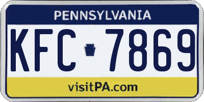 PA license plate KFC7869