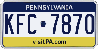PA license plate KFC7870