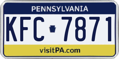 PA license plate KFC7871