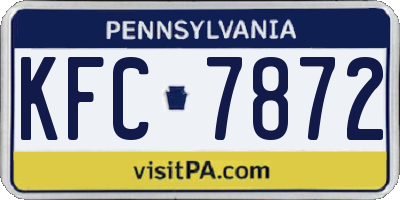 PA license plate KFC7872