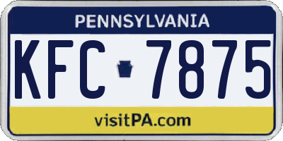 PA license plate KFC7875