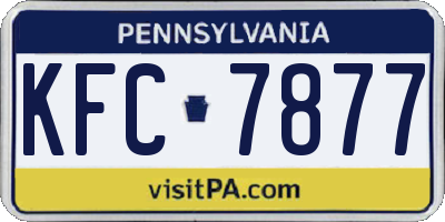 PA license plate KFC7877