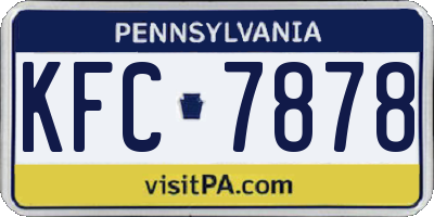 PA license plate KFC7878