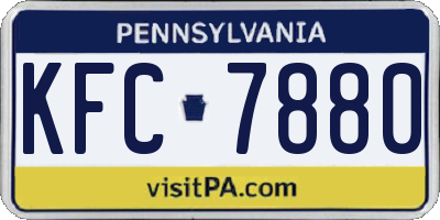 PA license plate KFC7880