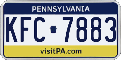 PA license plate KFC7883