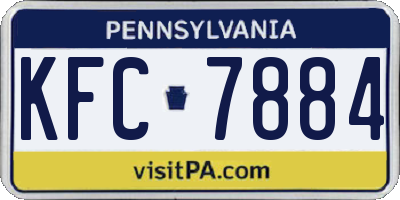 PA license plate KFC7884