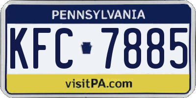 PA license plate KFC7885