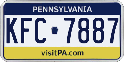 PA license plate KFC7887