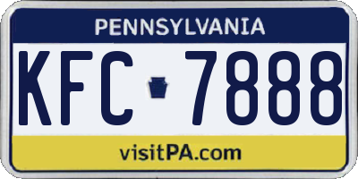 PA license plate KFC7888