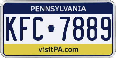 PA license plate KFC7889
