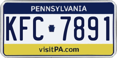PA license plate KFC7891