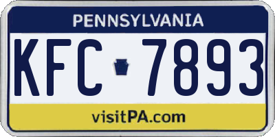 PA license plate KFC7893