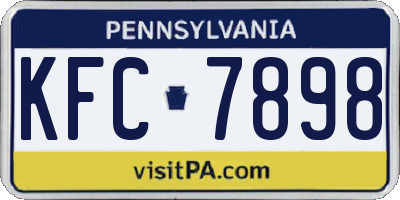 PA license plate KFC7898