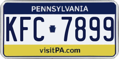 PA license plate KFC7899