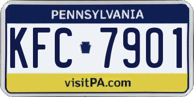 PA license plate KFC7901