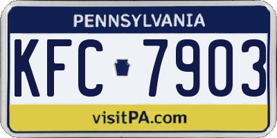 PA license plate KFC7903