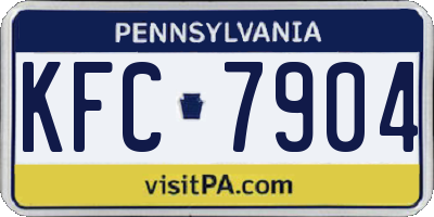 PA license plate KFC7904
