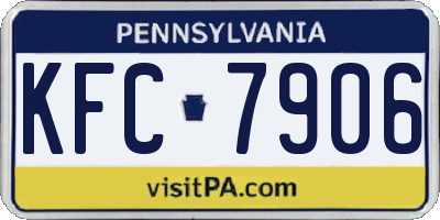PA license plate KFC7906