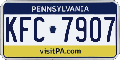 PA license plate KFC7907