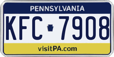 PA license plate KFC7908