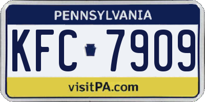 PA license plate KFC7909