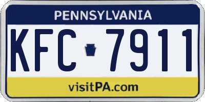 PA license plate KFC7911
