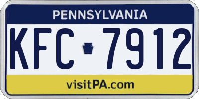 PA license plate KFC7912
