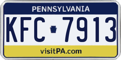 PA license plate KFC7913