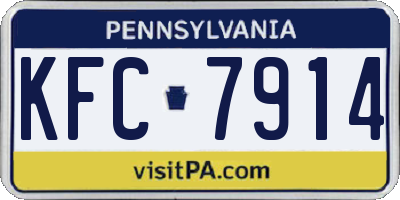 PA license plate KFC7914