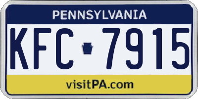 PA license plate KFC7915