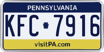 PA license plate KFC7916