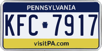 PA license plate KFC7917