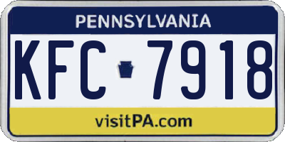 PA license plate KFC7918