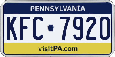 PA license plate KFC7920