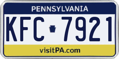 PA license plate KFC7921