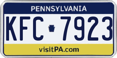 PA license plate KFC7923