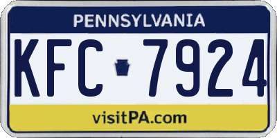 PA license plate KFC7924