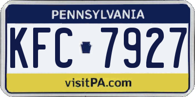 PA license plate KFC7927