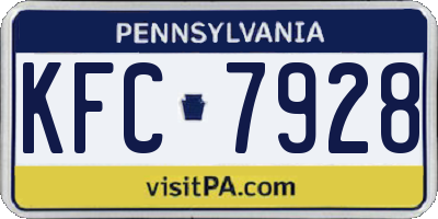 PA license plate KFC7928