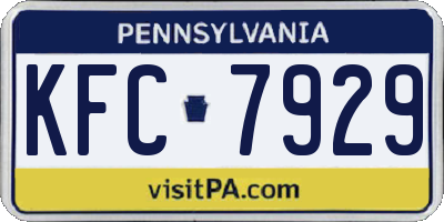 PA license plate KFC7929