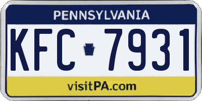 PA license plate KFC7931