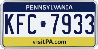 PA license plate KFC7933
