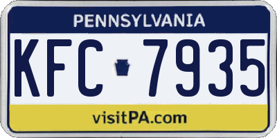 PA license plate KFC7935