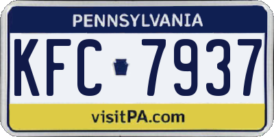 PA license plate KFC7937